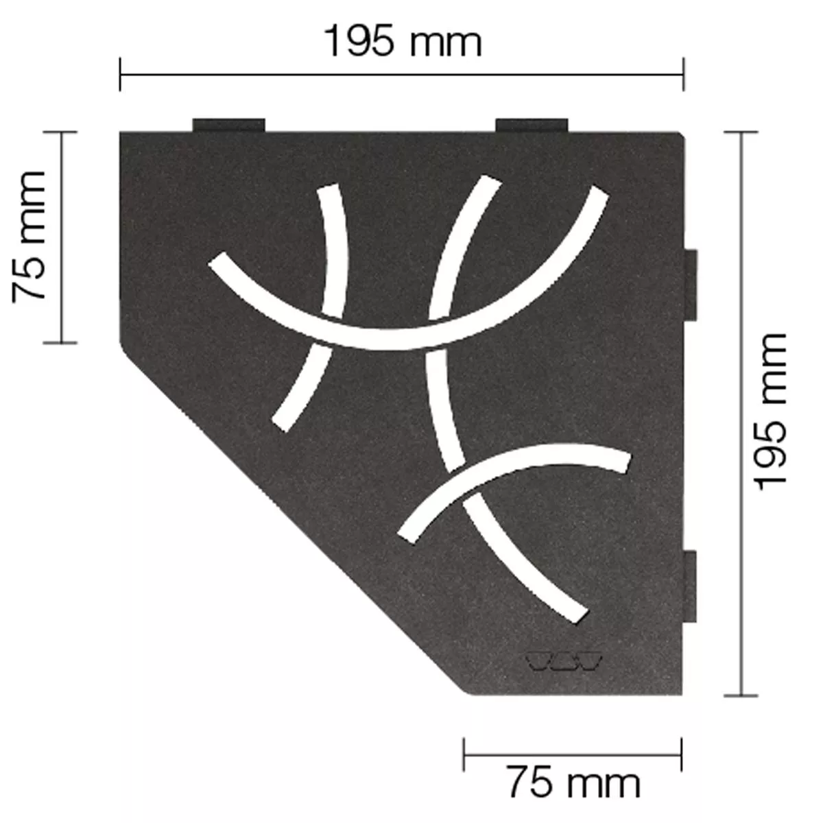 Mensola a muro Mensola per doccia Schlüter 5eck 19,5x19,5 cm Curva antracite
