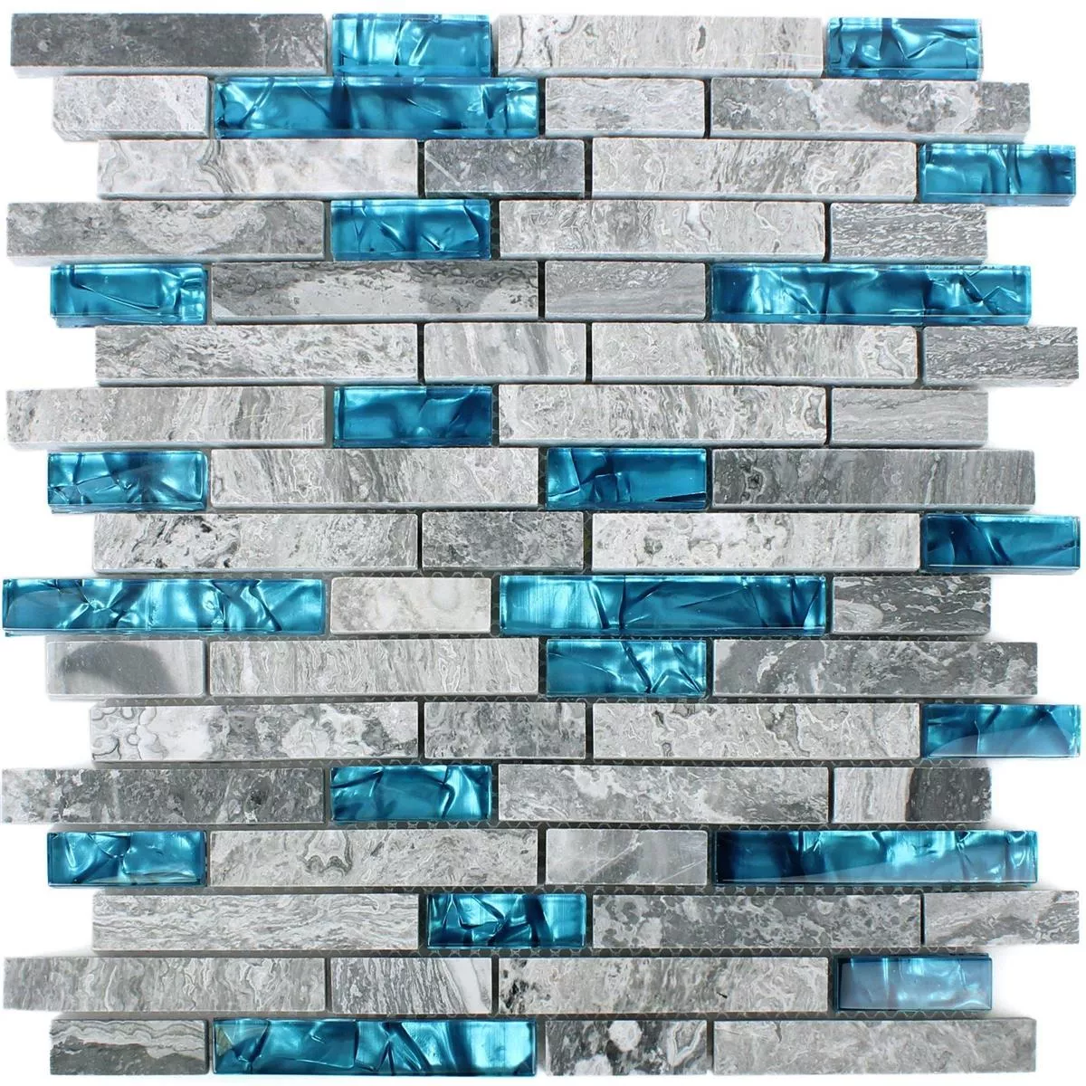 Campione Mosaico Vetro Pietra Naturale Piastrelle Sinop Grigio Blu
