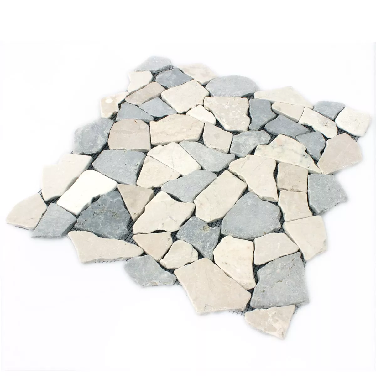 Muster von Mosaikfliesen Marmor Bruch Grau Botticino