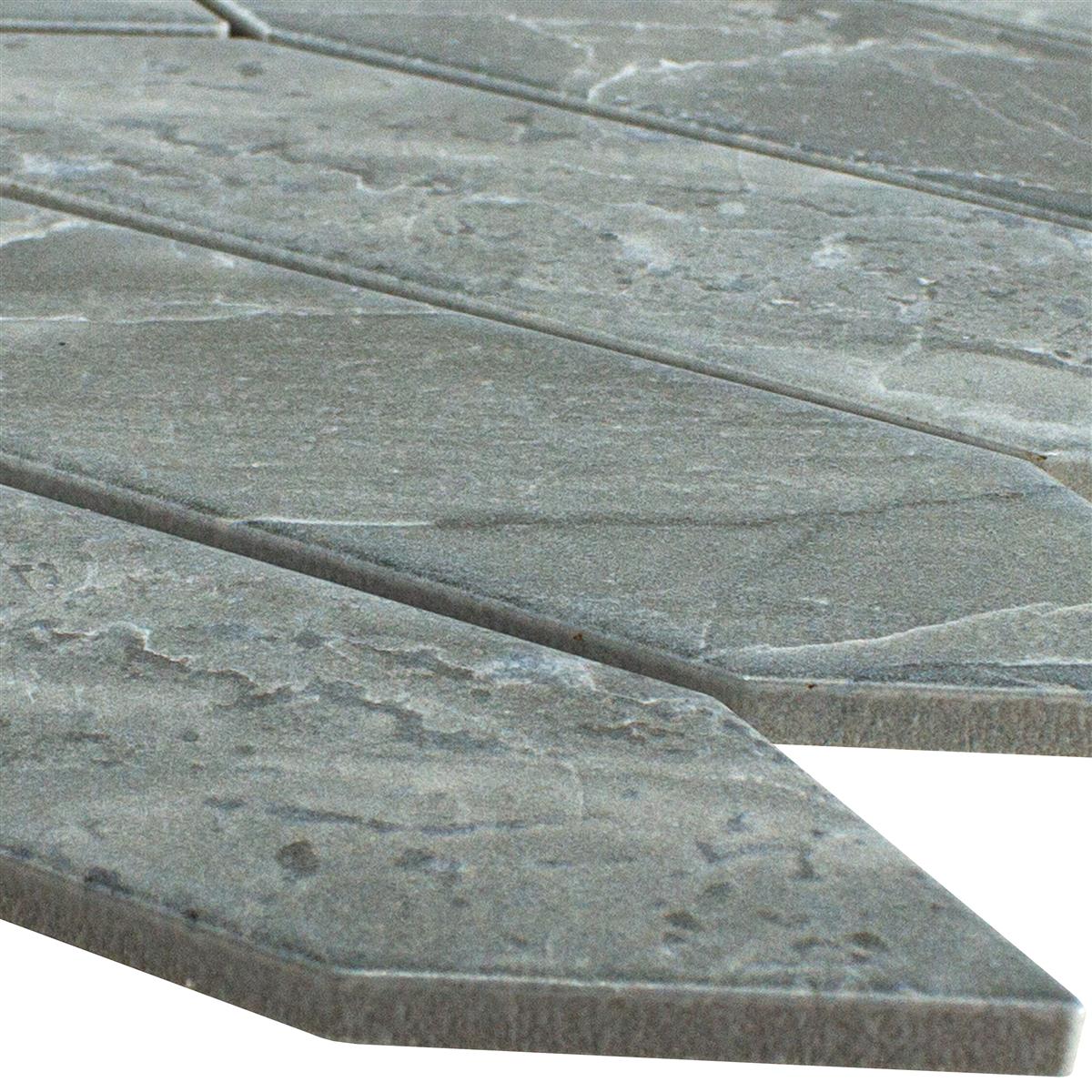 Keramik Mosaik Fliesen Dorris Picket Steinoptik Grau