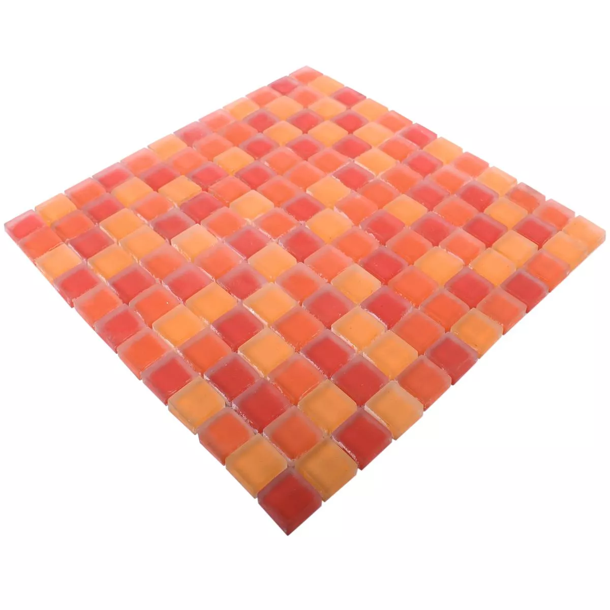 Mosaico Di Vetro Piastrella Blossom Rosso Arancione Mix Opaco
