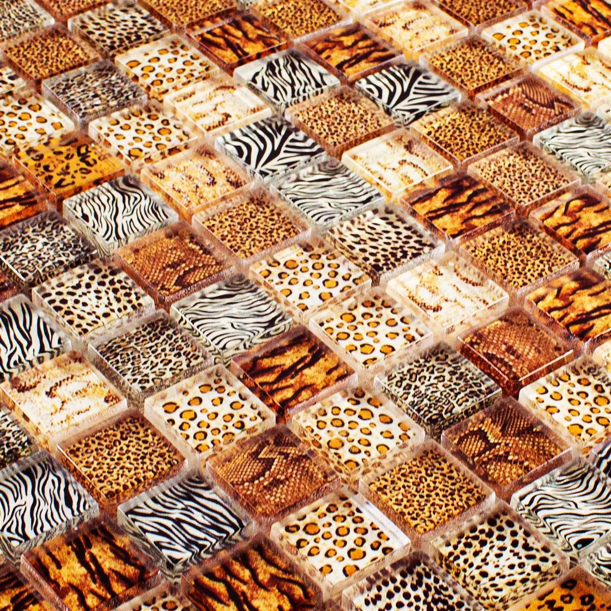 Muster von Glasmosaik Fliesen Safari Beige 23