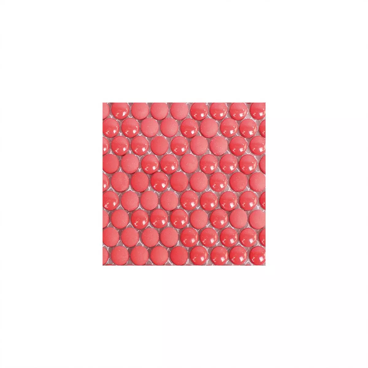 Campione Mosaico Di Vetro Piastrelle Bonbon Rotonda Eco Rosso
