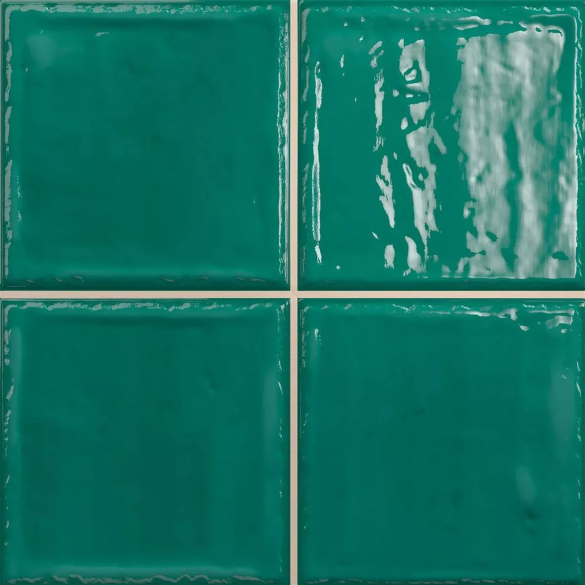 Carrelage Mural Verbania Brillant Ondulé Vert 20x20cm