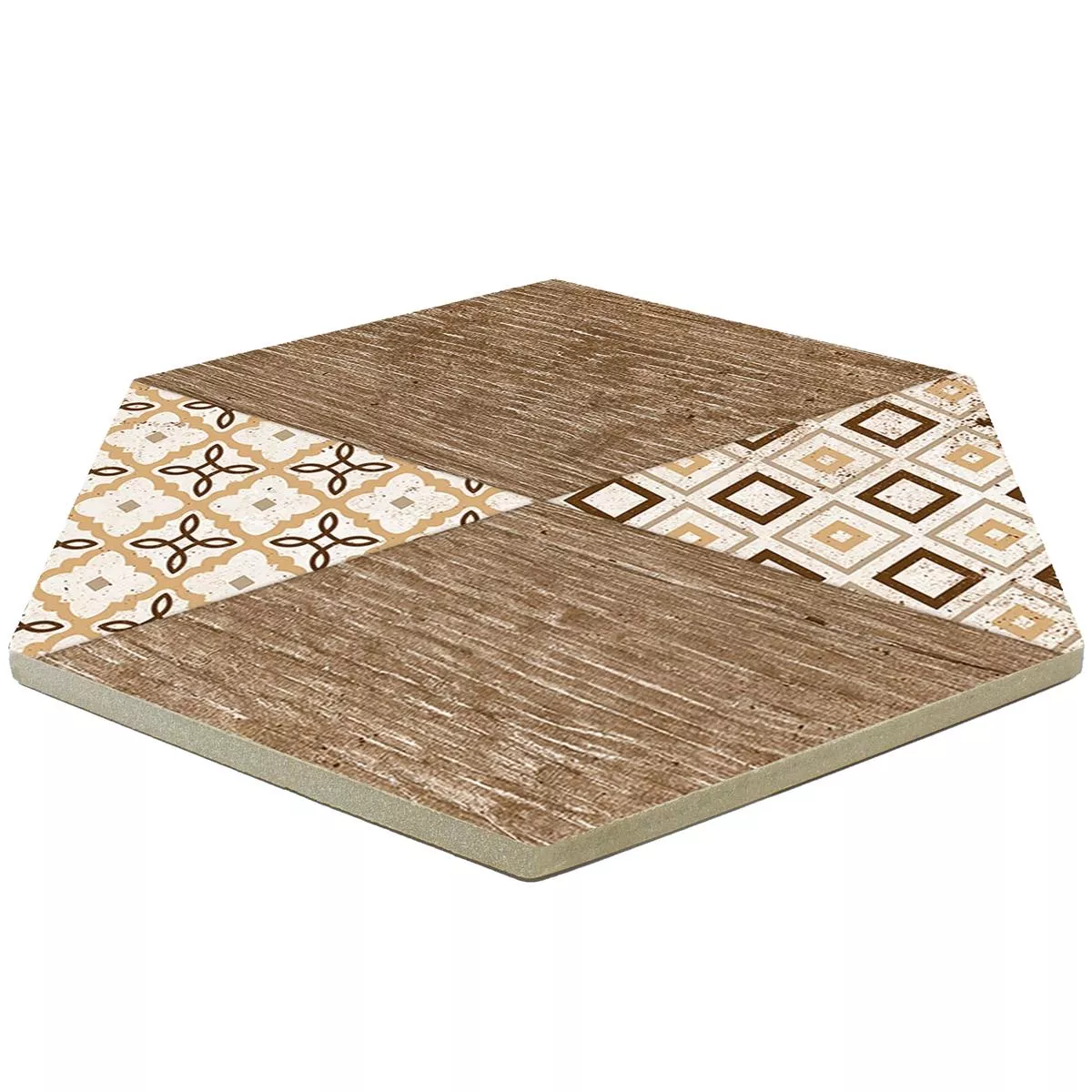 Grès Cérame Pleine Masse Carrelage Isfahan Hexagone Beige 22,5 x 25,9cm