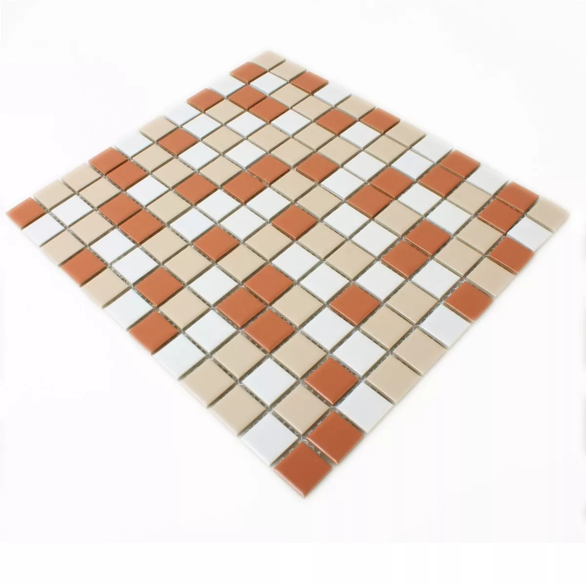 Mosaikfliesen Keramik Weiss Creme Terrakotta Mix