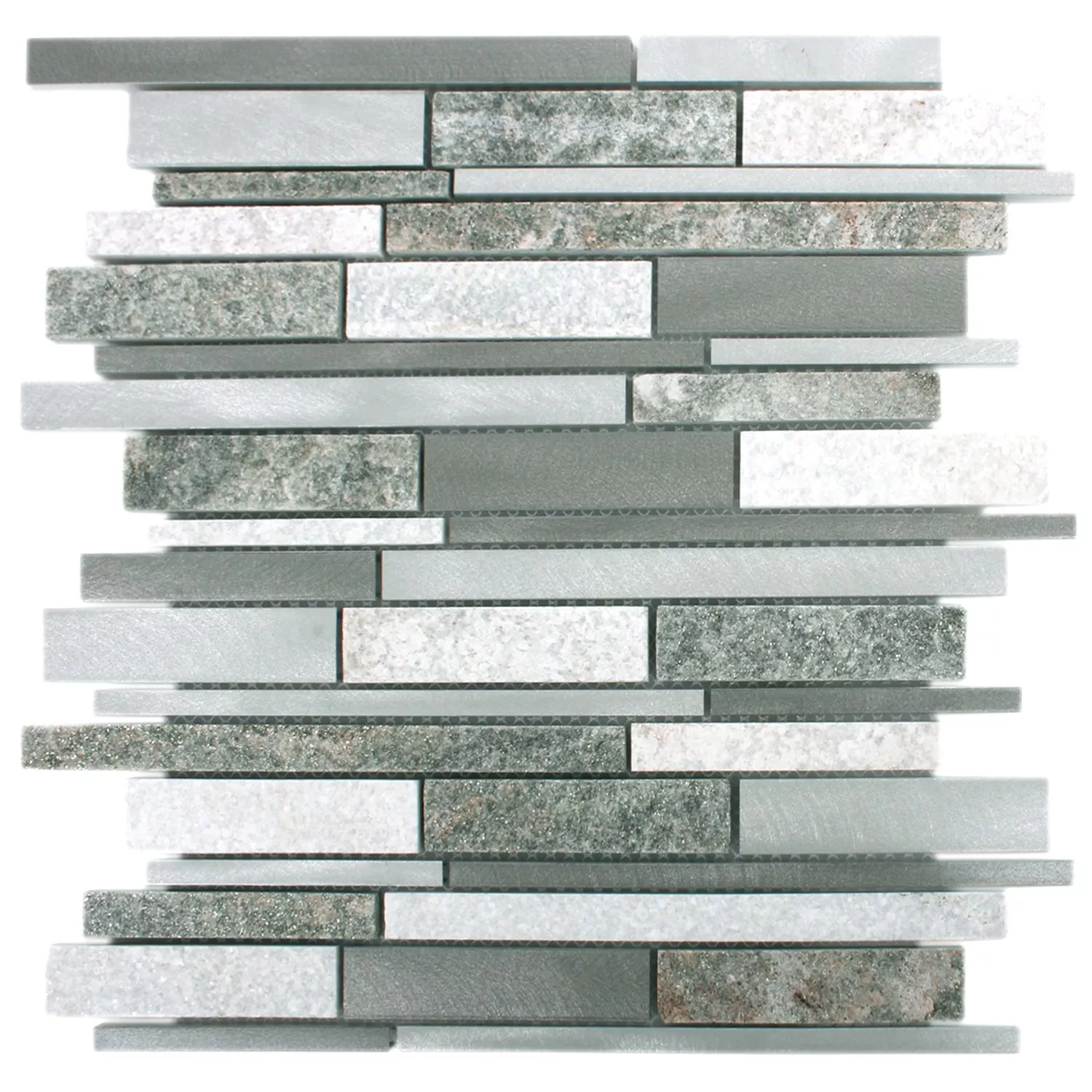 Mosaikfliesen Wolga Quarzit Aluminium Mix