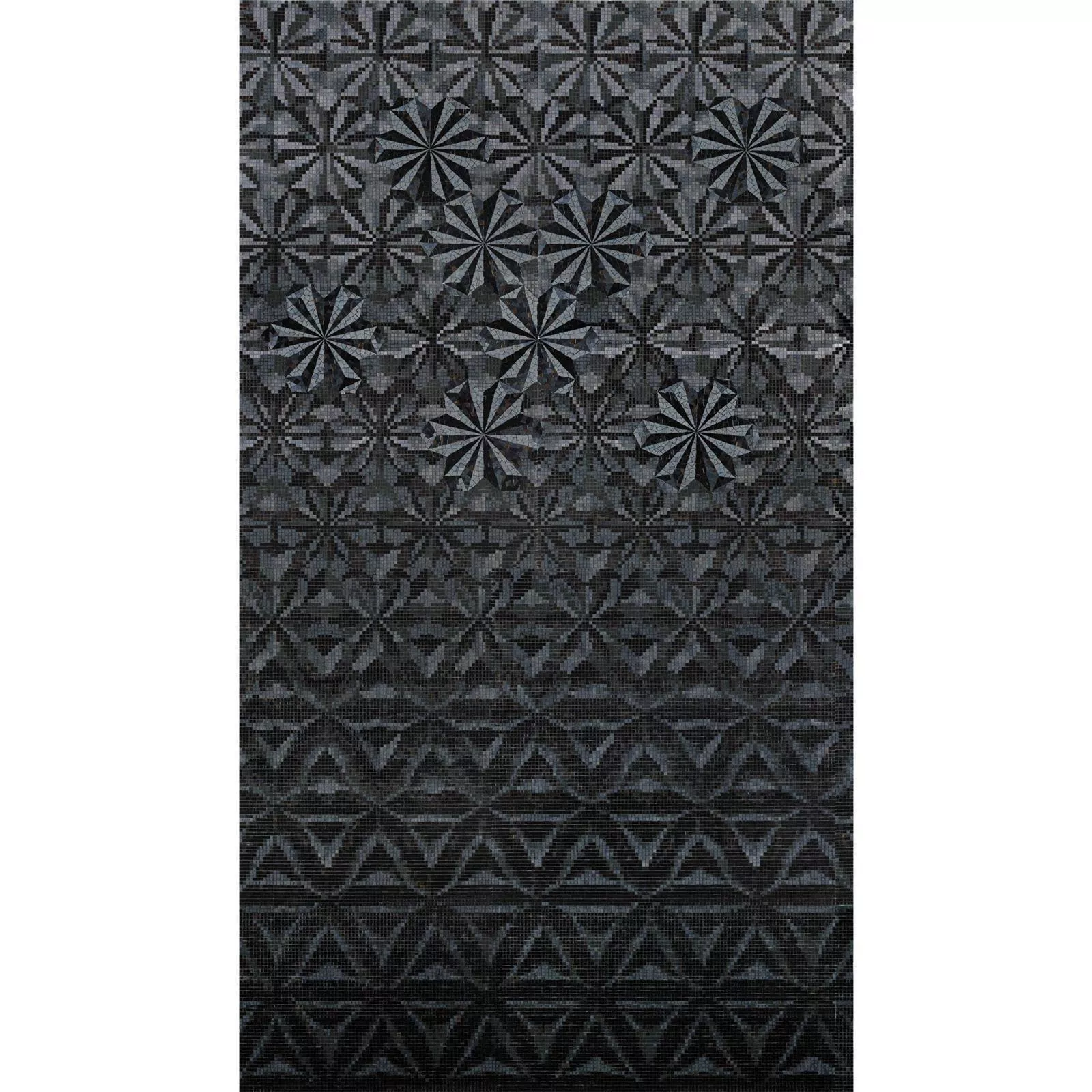 Mosaïque En Verre Image Magicflower Black 170,7x300,3cm