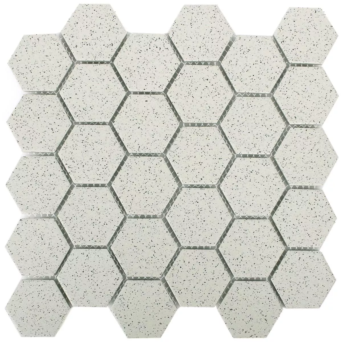 Muster von Keramik Mosaikfliesen Luanda Beige Hexagon 51
