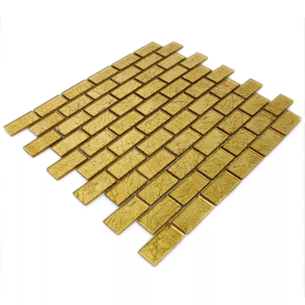 Muster von Mosaikfliesen Glas Brick Crystal Gold Struktur