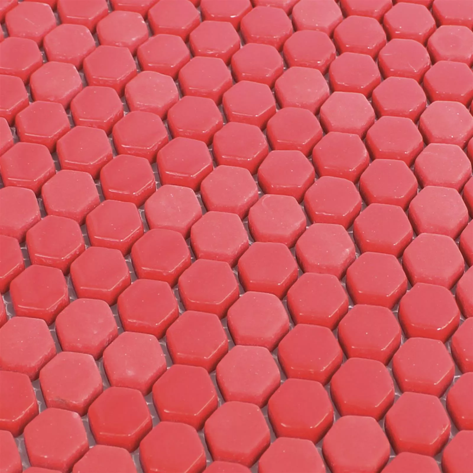 Mosaico Di Vetro Piastrelle Brockway Esagono Eco Rosso