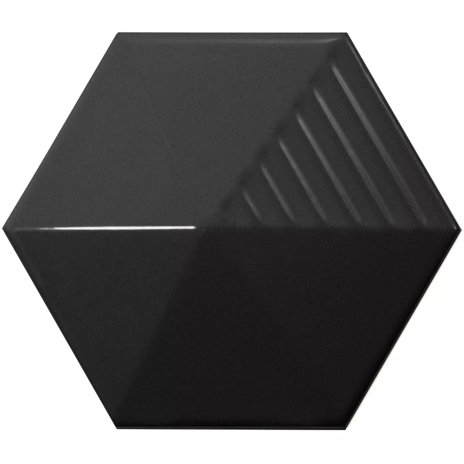 Carrelage Mural Rockford 3D Hexagone 12,4x10,7cm Noir