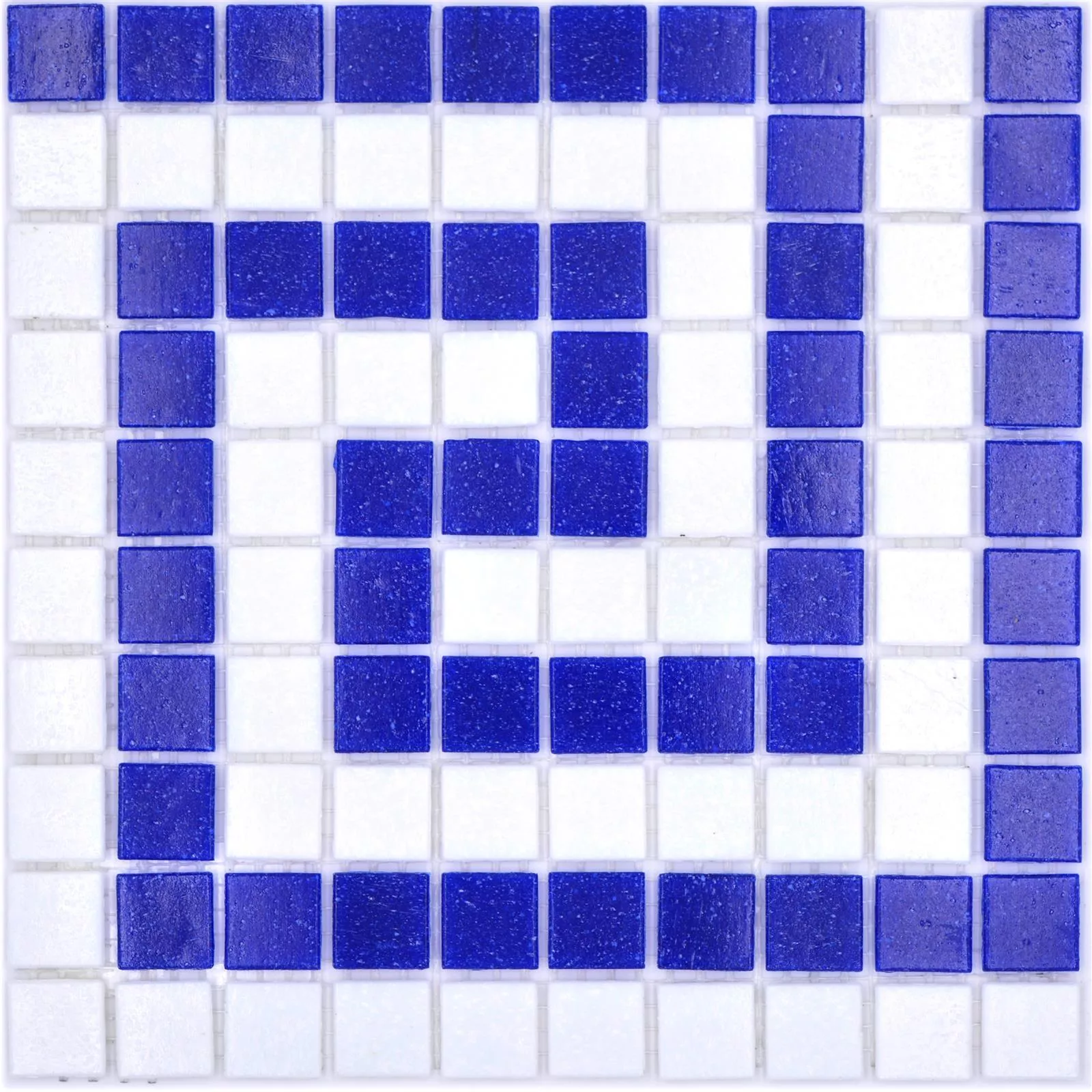 Campione Piscina Mosaico Filyos Blu Bianco Carta Incollata