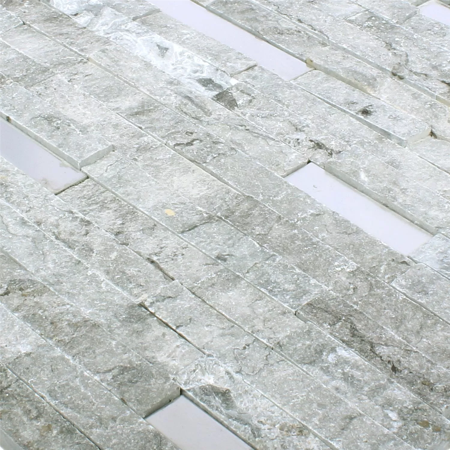 Mosaico Deepstone Pietra Naturale Metallo Grigio 3D