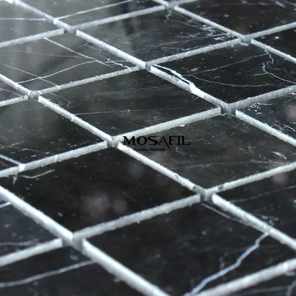 Muster von Mosaikfliesen Marmor  Schwarz Poliert