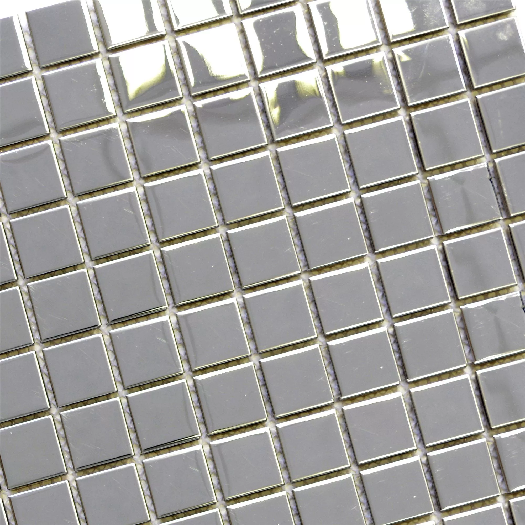 Edelstahl Mosaikfliesen Glänzend Quadrat 23