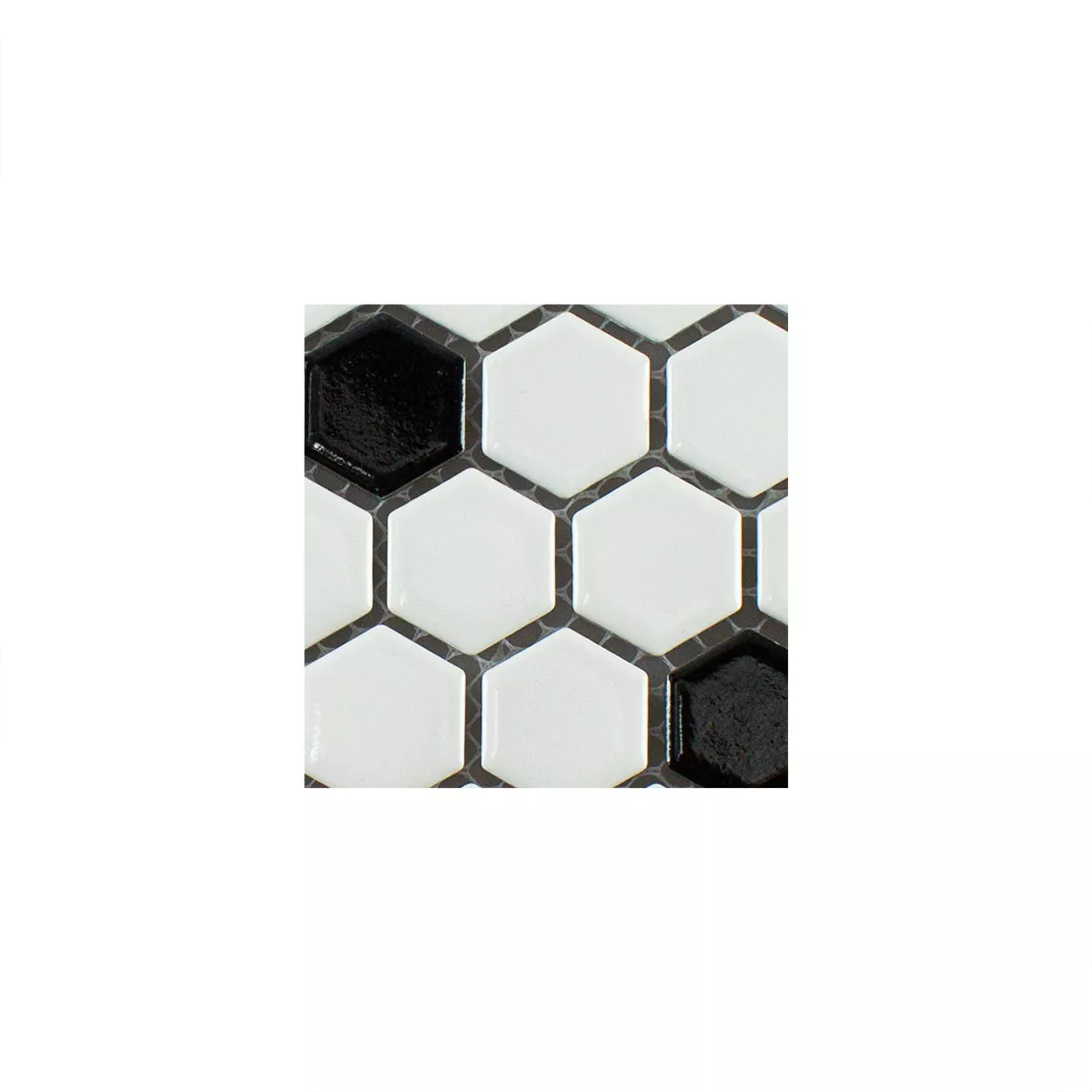 Campione Ceramica Mosaico Gosford Nero Bianco