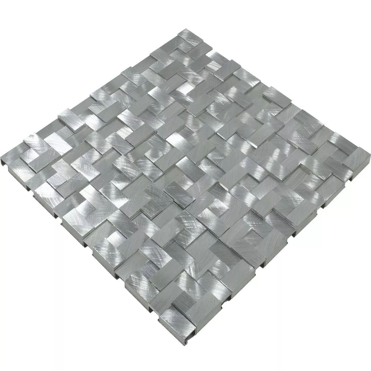 Aluminium Métal Mosaïque Carrelage Quantum Argent