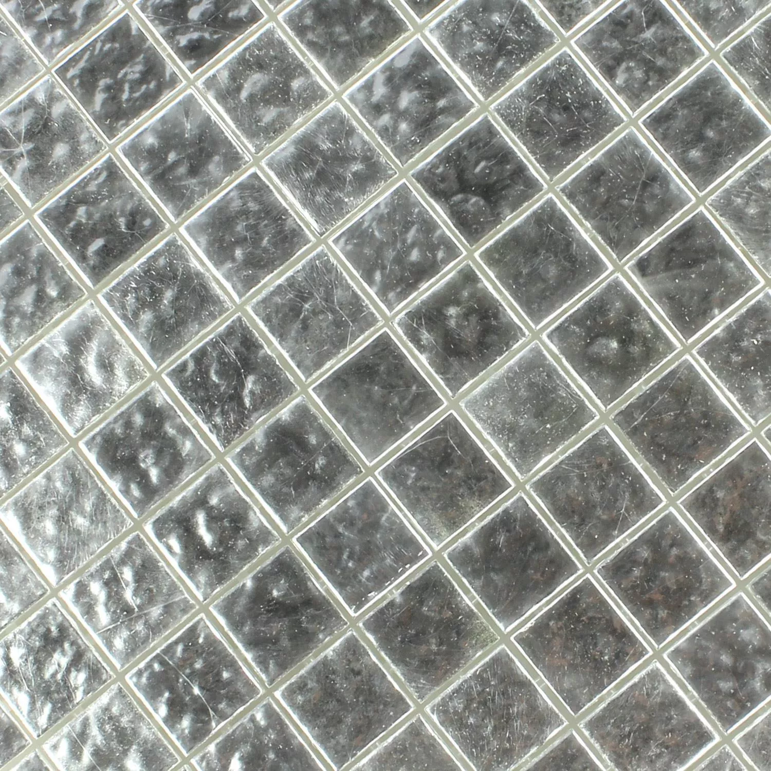 Mosaikfliesen Trend-Vi Glas Weiss Gold 24 Karat Gewellt 2x2cm