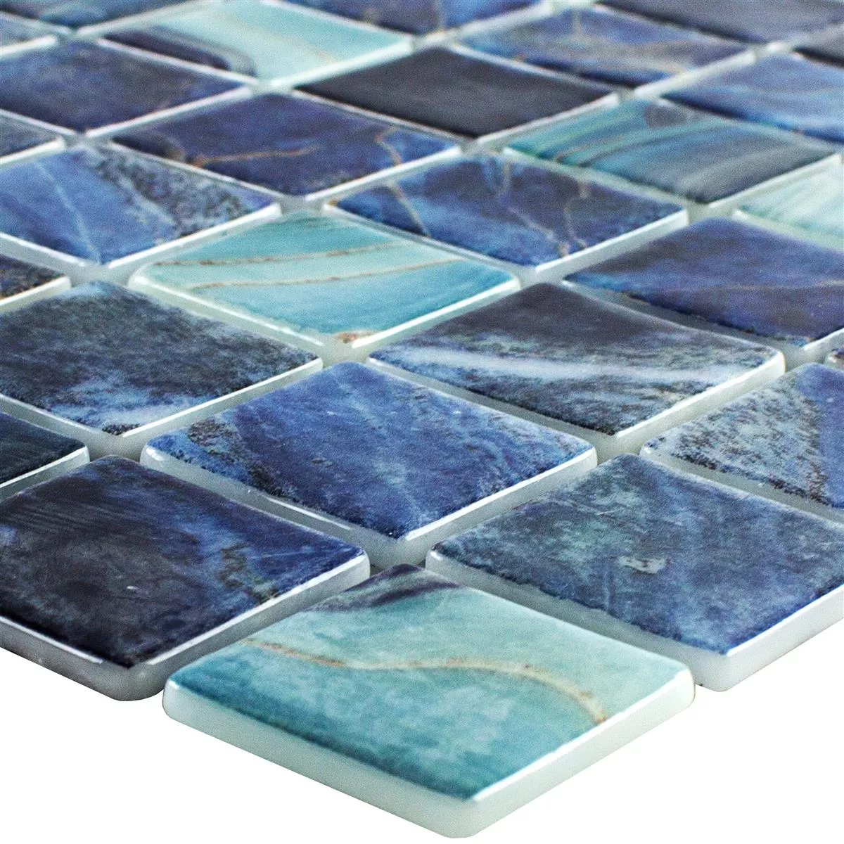 Mosaico vetro piscina Baltic Blu Turchese 38x38mm
