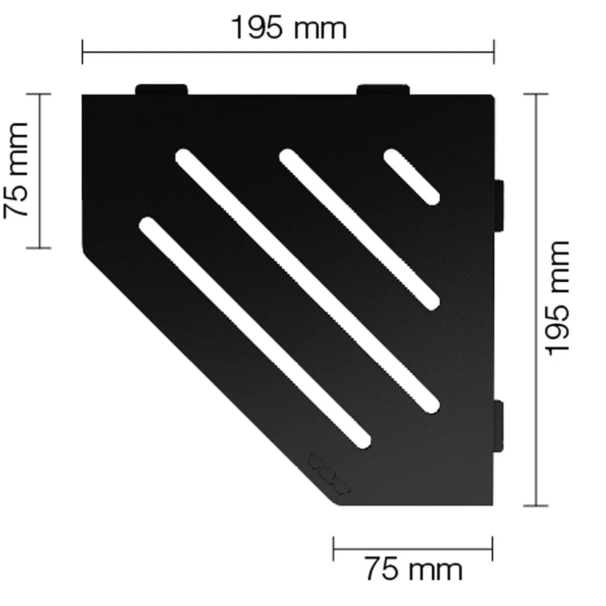 Mensola a muro Mensola per doccia Schlüter a 5 angoli 19,5x19,5 cm Wave Graphite