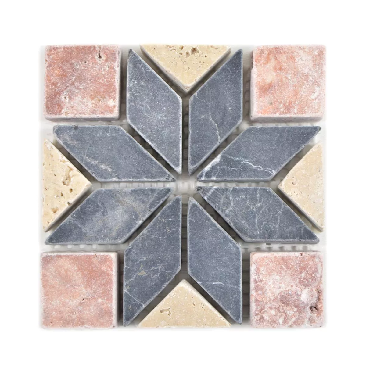 Naturstein Rosone Gramling Beige Rot Schwarz 10x10cm Naturstein Rosone Gramling Beige Rot Schwarz 10x10cm