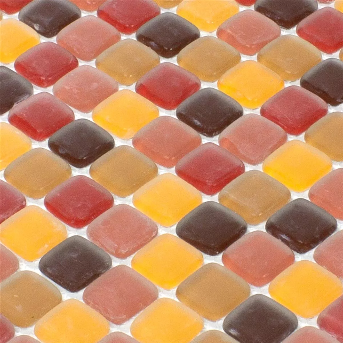 Campione Mosaico Di Vetro Piastrelle Ponterio Frosted Rosso Mix