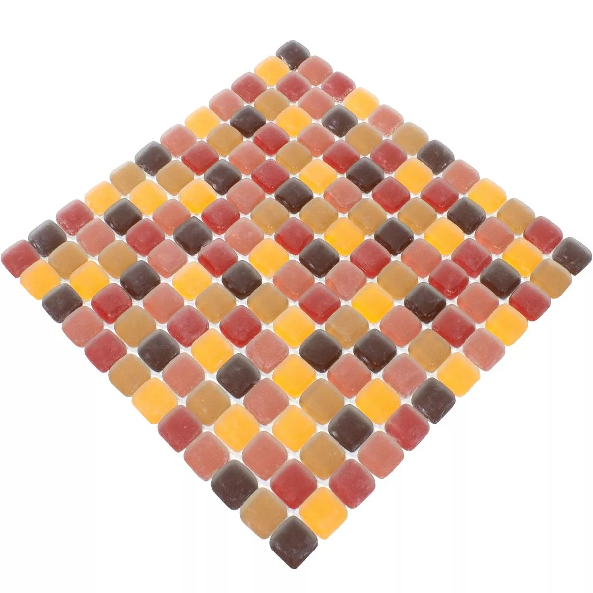 Glasmosaik Fliesen Ponterio Frosted Rot Mix