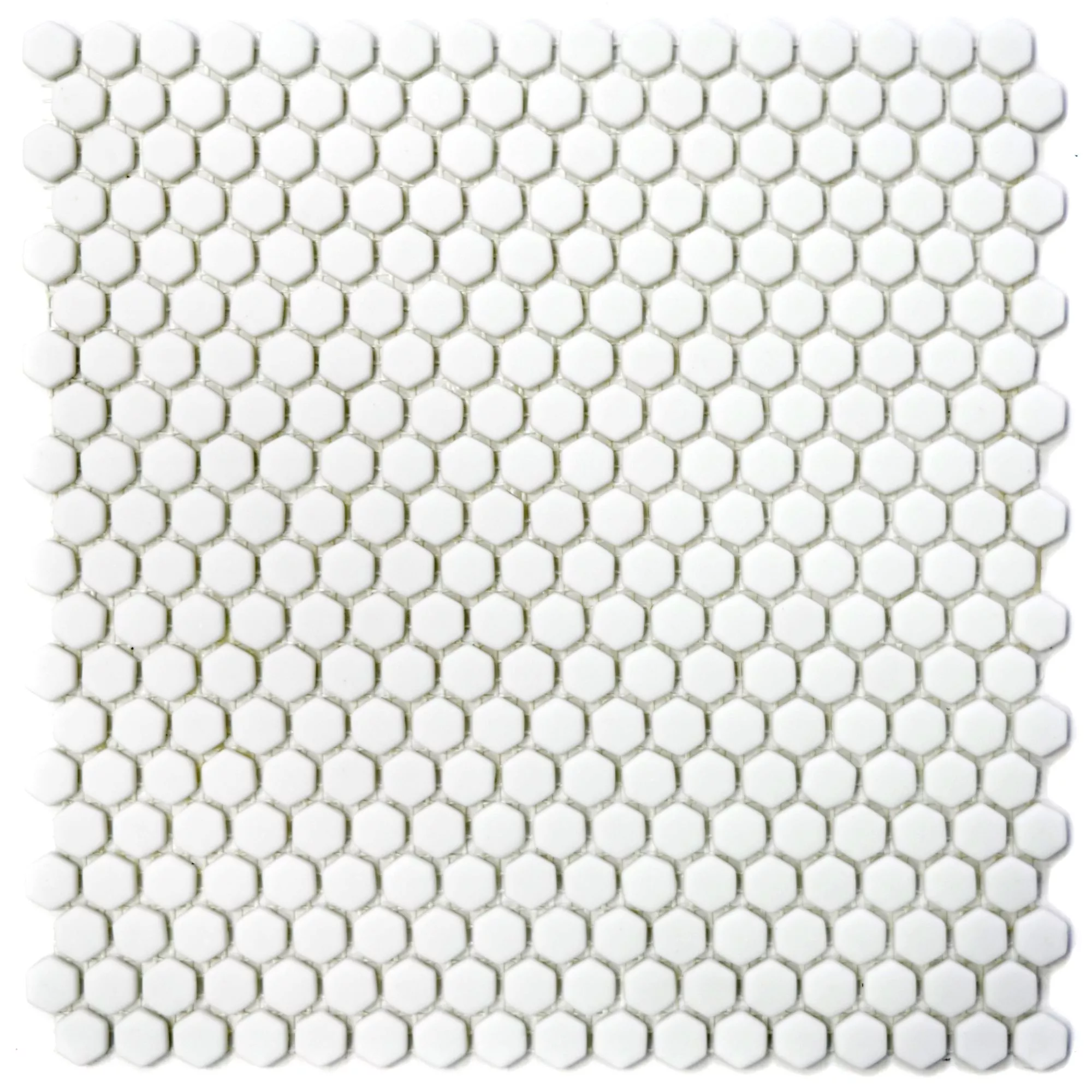 Glasmosaik Fliesen Kassandra Hexagon Weiß Matt