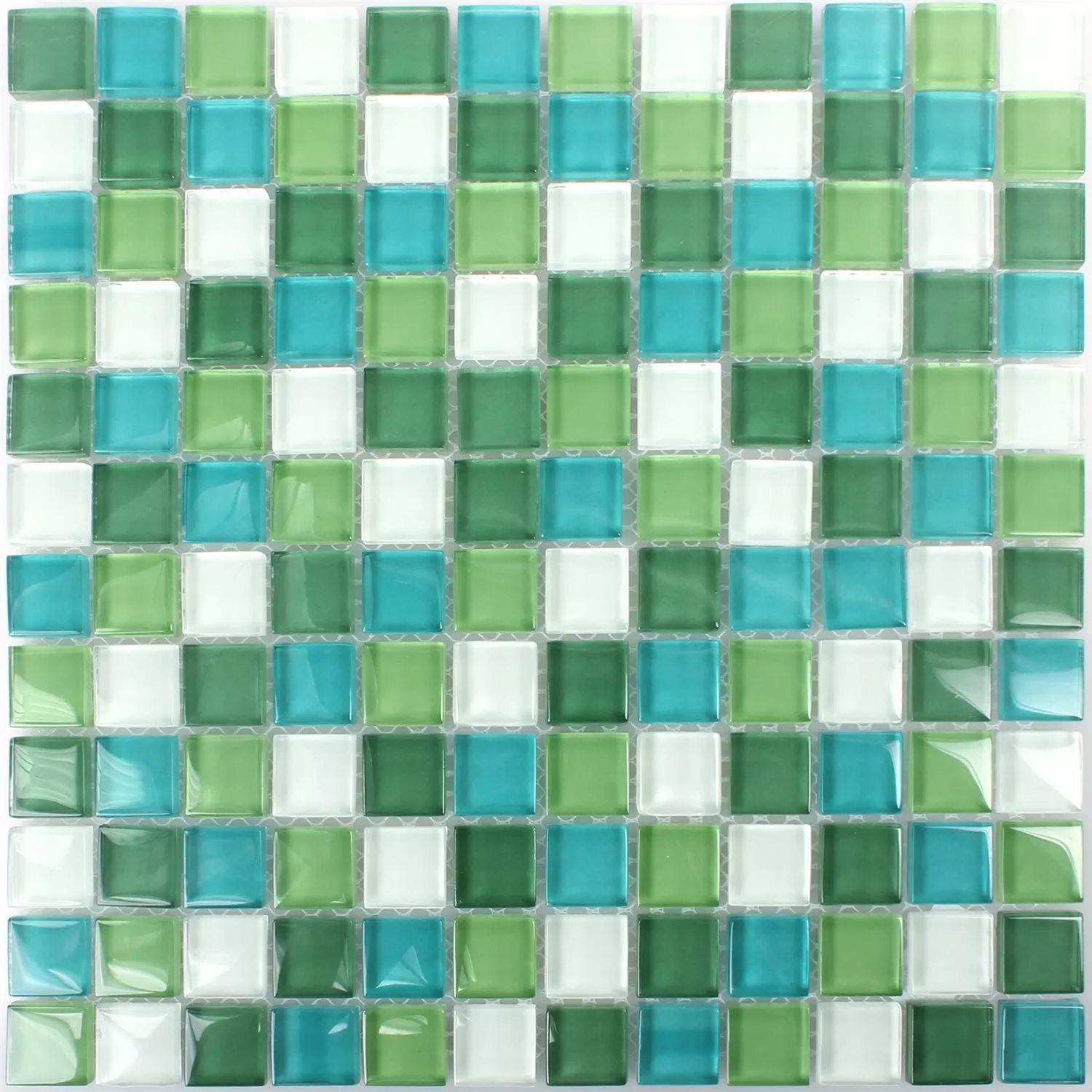 Mosaikfliesen Glas Palmas Grün Weiss