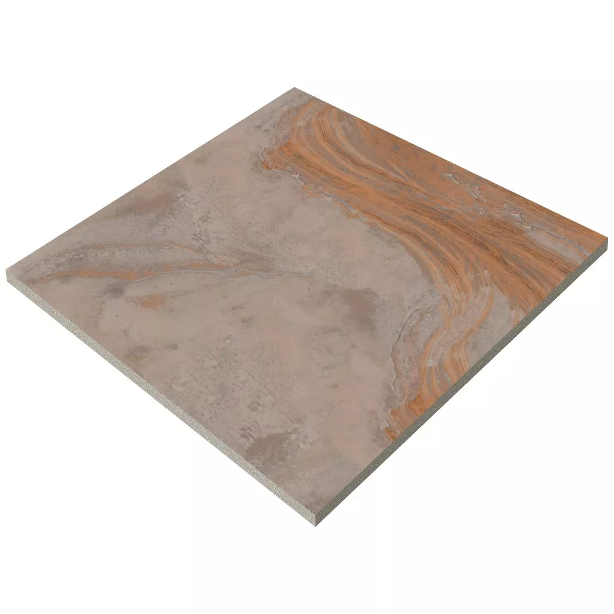 Dalles De Terrasse Grès Cérame Pleine Masse Sanleo Pierre Naturelle Optique Bronze 60x60x2cm