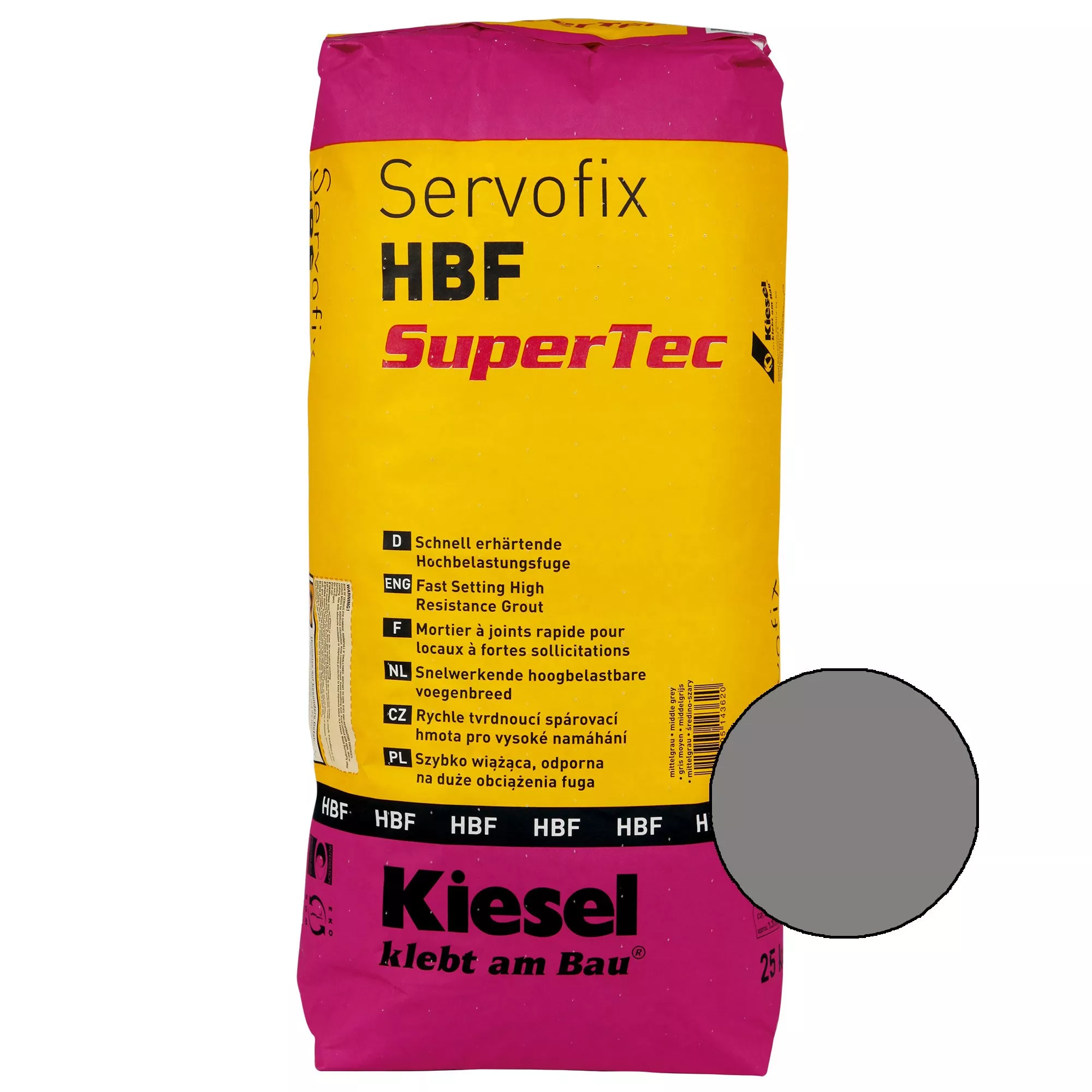 Kiesel Servofix HBF SuperTec - schnell erhärtende Hochbelastungsfuge (25KG Mittelgrau)