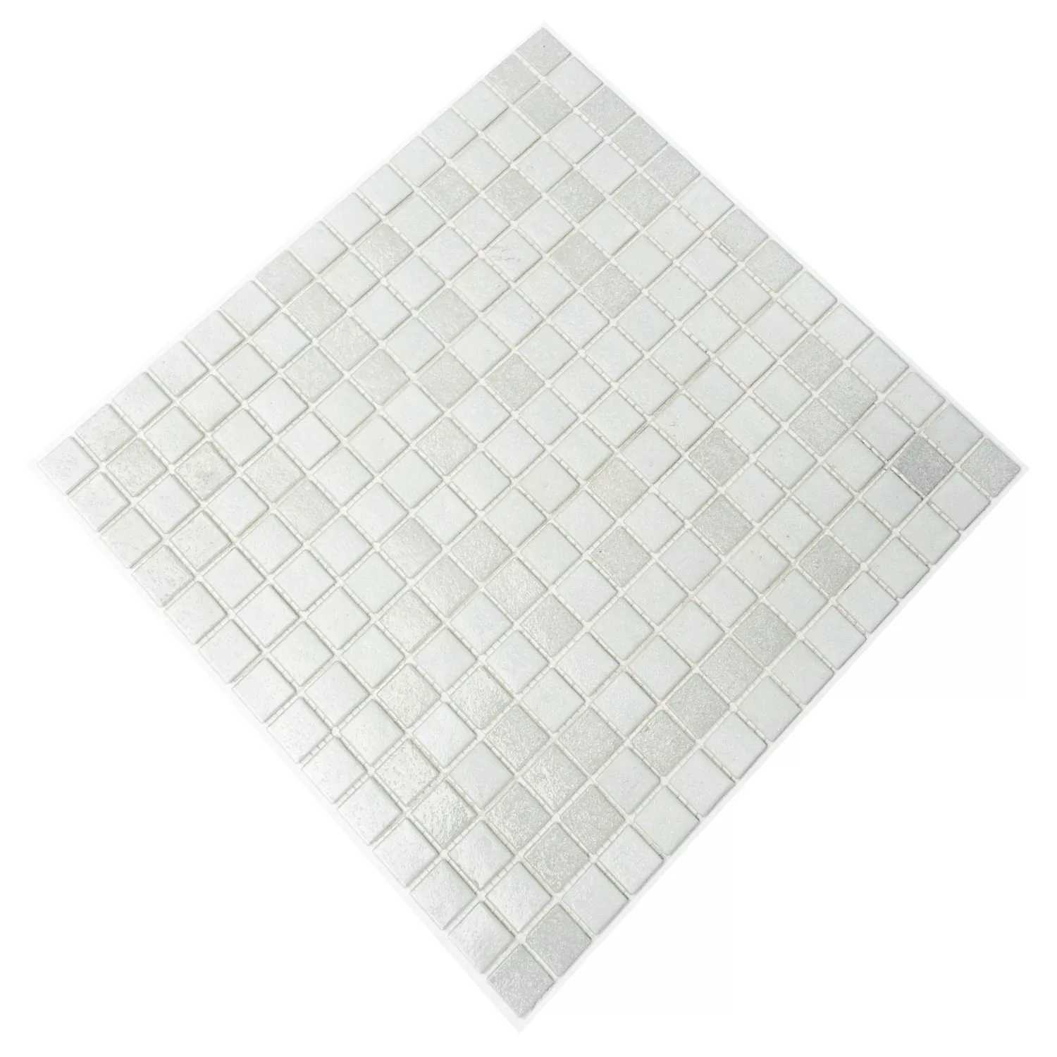 Muster von Glasmosaik Fliesen Weiss Mix