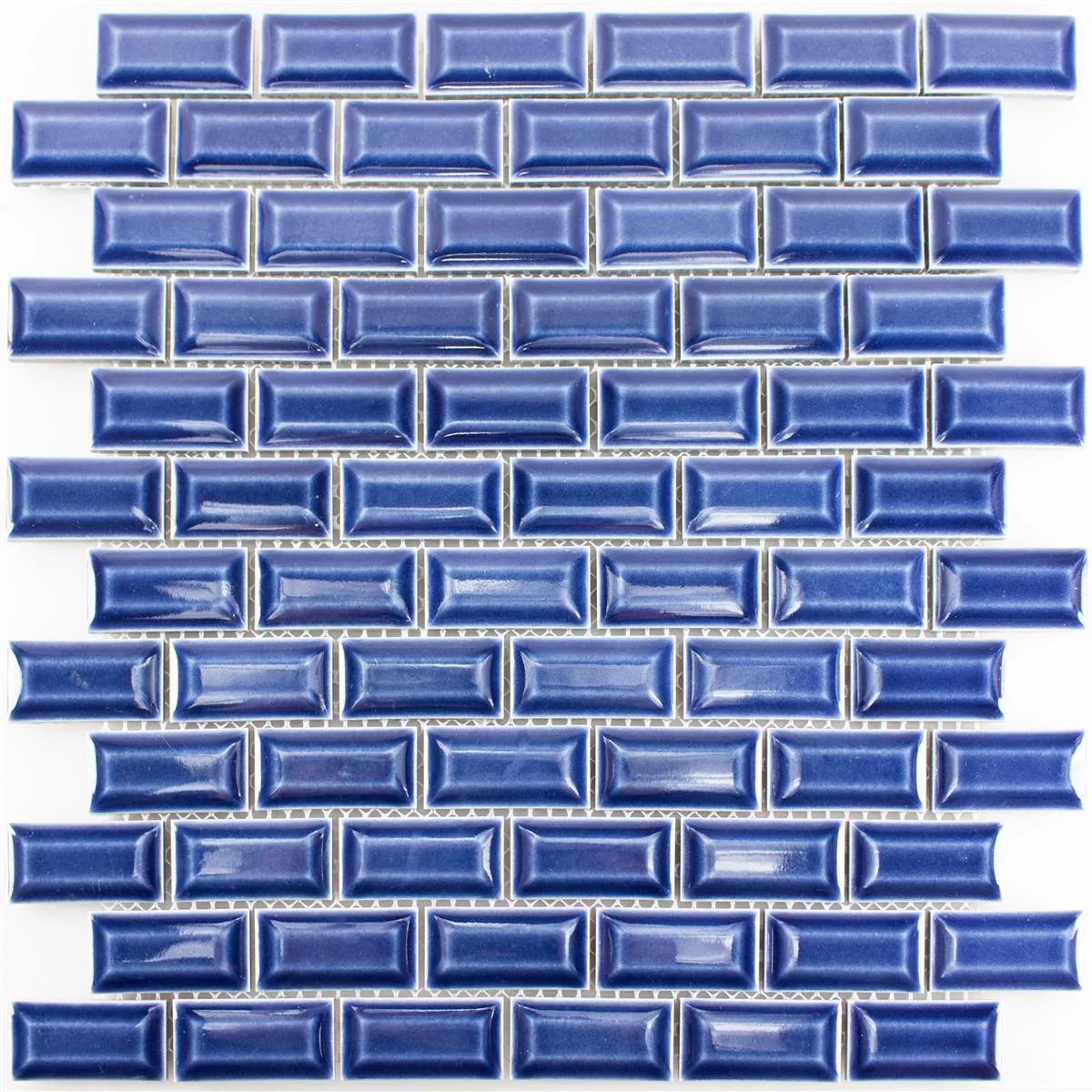 Campione Ceramica Mosaico Piastrelle Organica Metro Blu