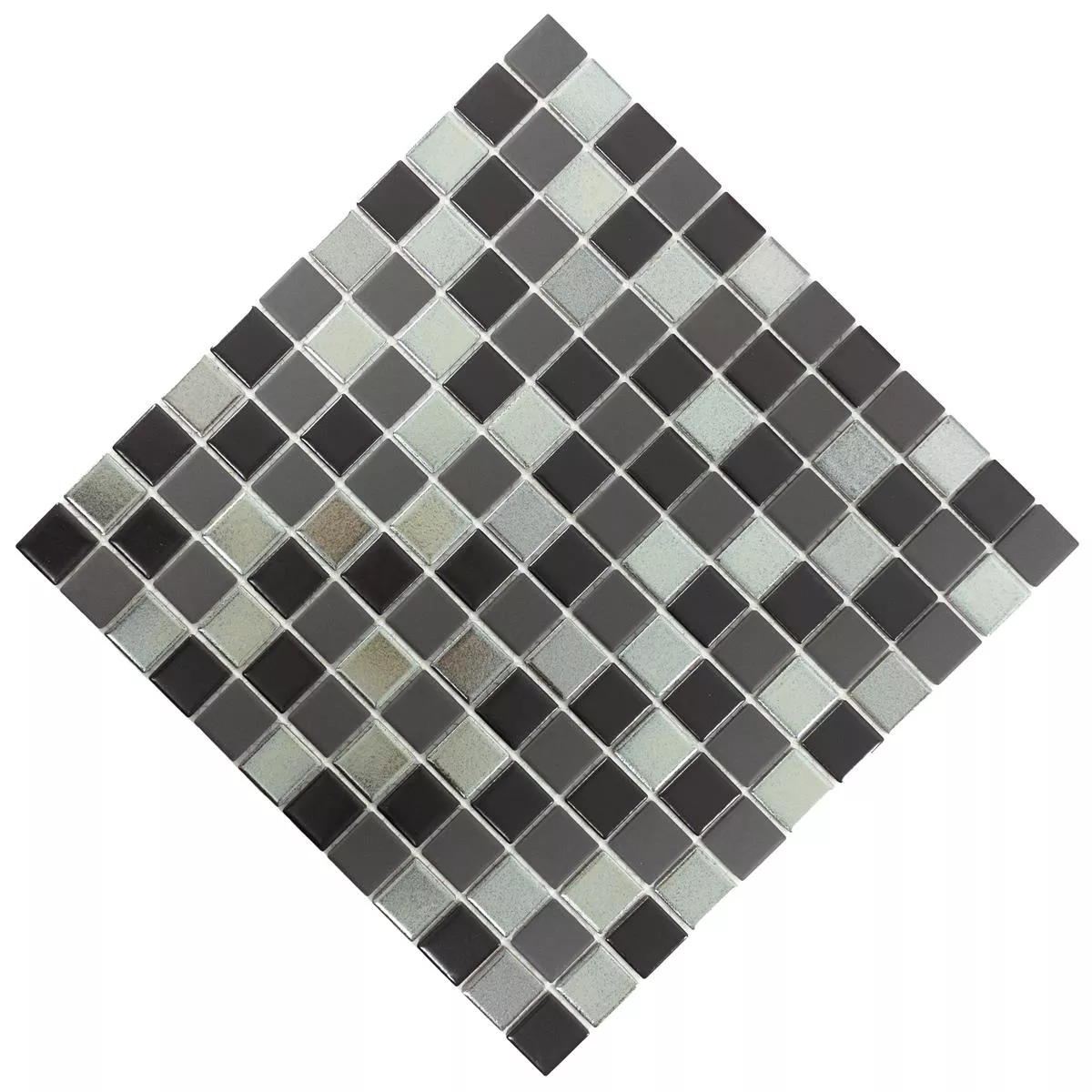 Keramik Mosaikfliese Moonstone Schwarz Grau
