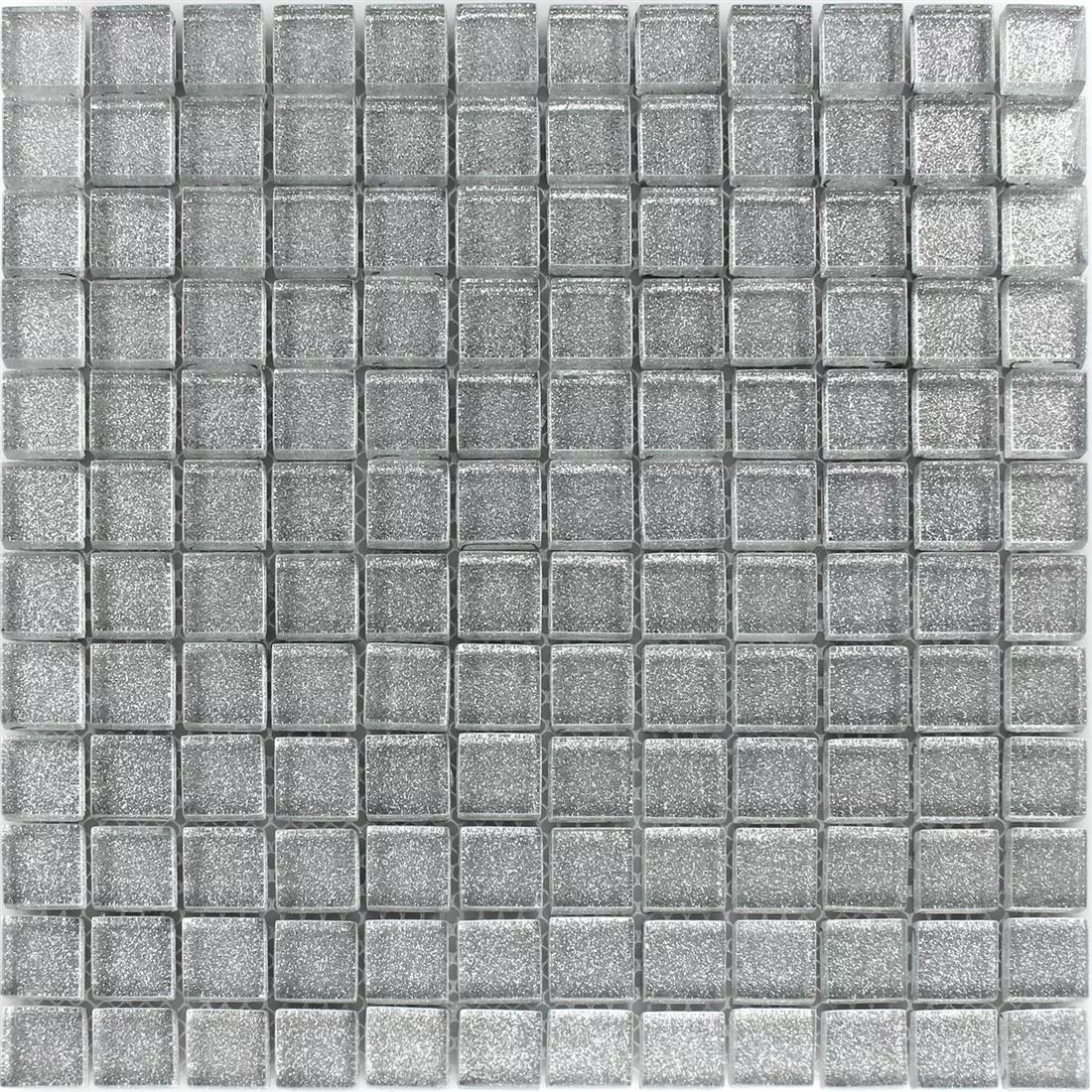 Mosaico Vetro Argento Luccichio 23x23x8mm