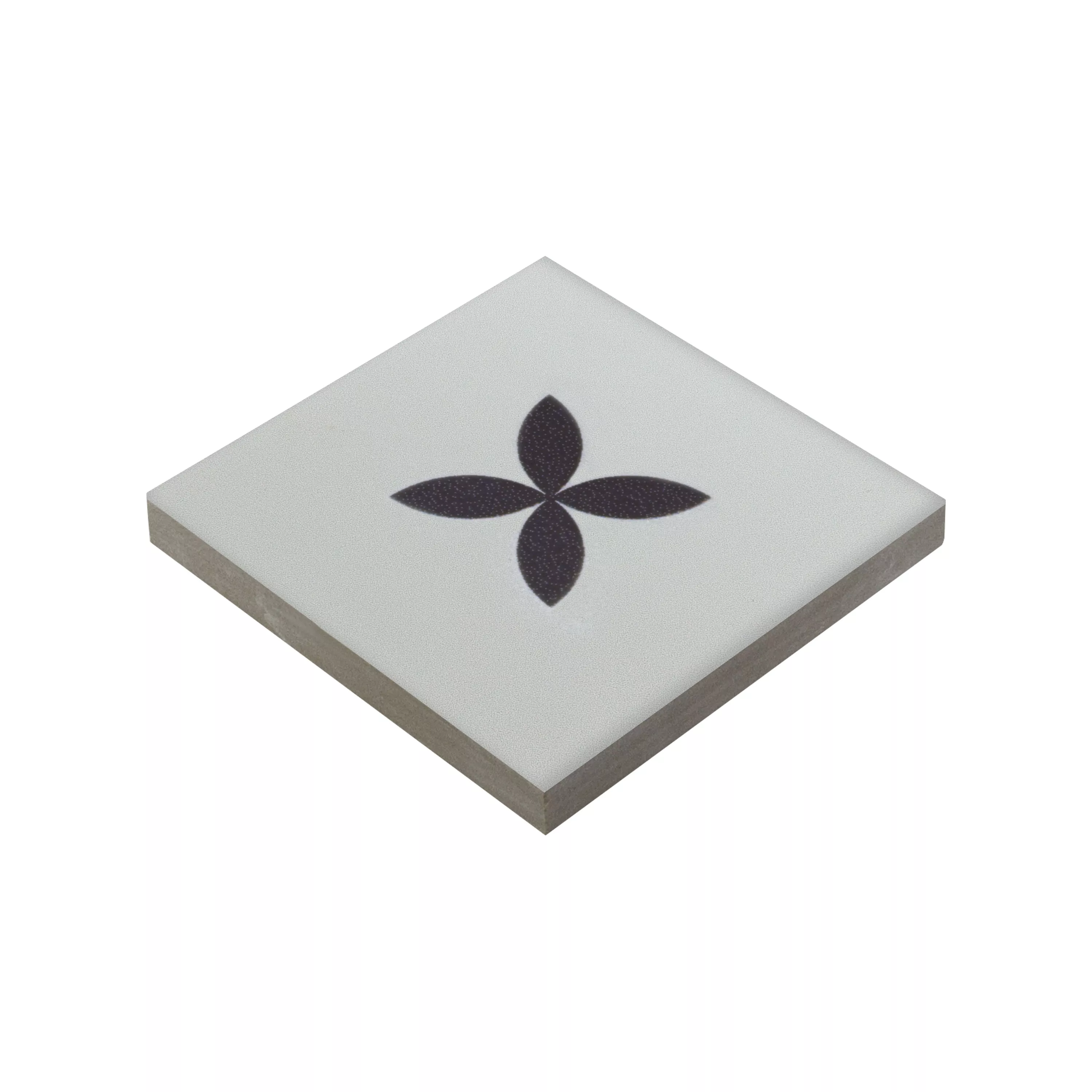 Feinsteinzeug Fliesen Genexia Schwarz Weiß Decor 4 Einleger  4,6x4,6cm Feinsteinzeug Fliesen Genexia Schwarz Weiß Decor 4 Einleger  4,6x4,6cm