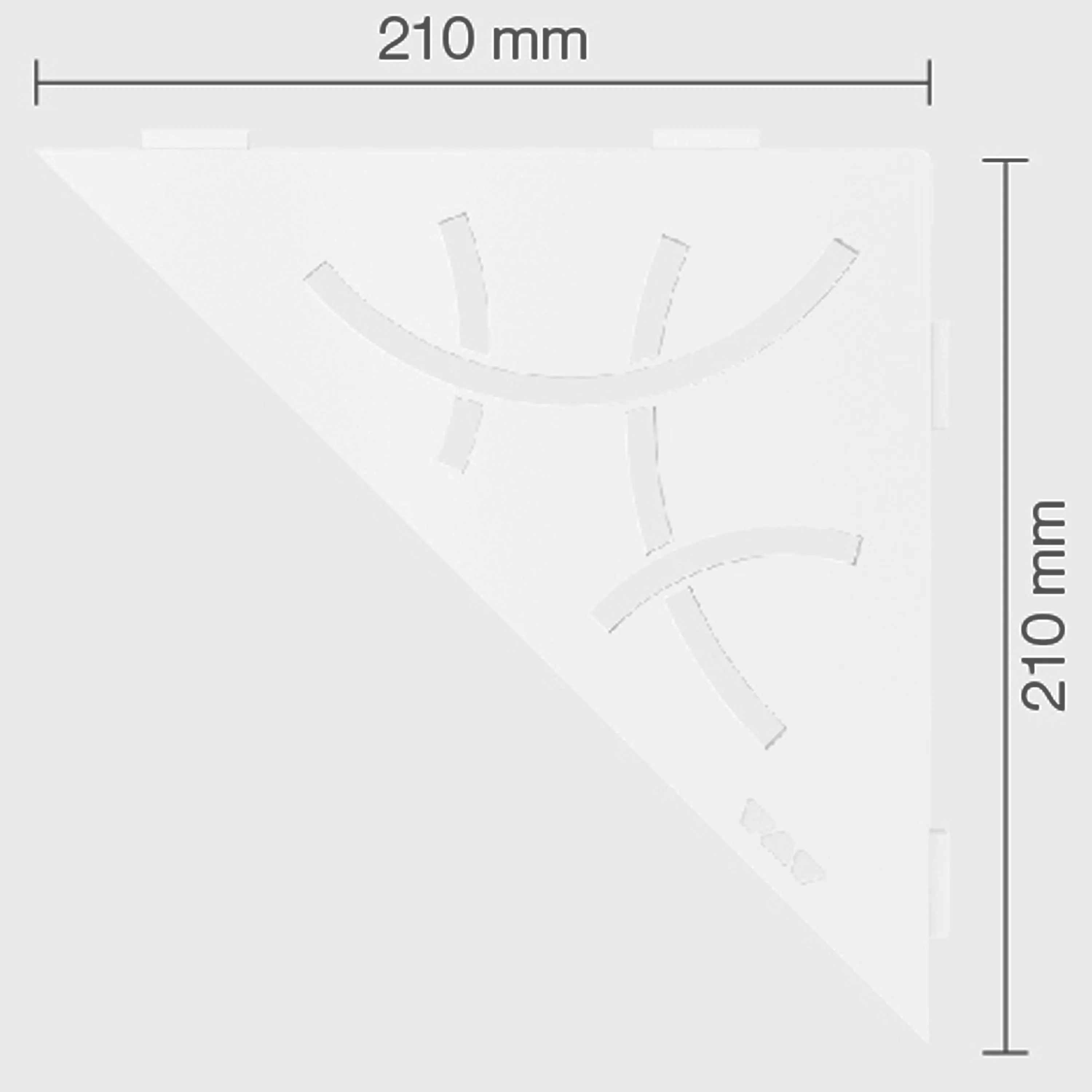 Schlüter mensola da parete triangolo 21x21 cm Curve bianco brillante opaco