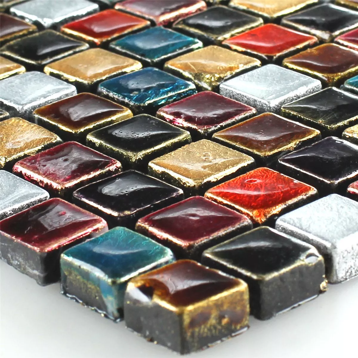 Mosaikfliesen Glas Bunt Mix 15x15x8mm