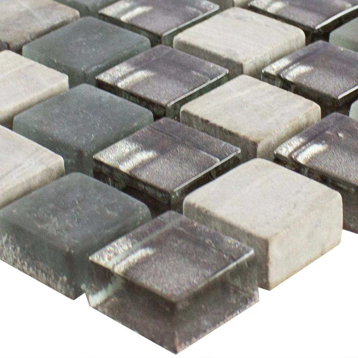 Muster von Glas Naturstein Mosaik Fliesen Hayrabey Grau