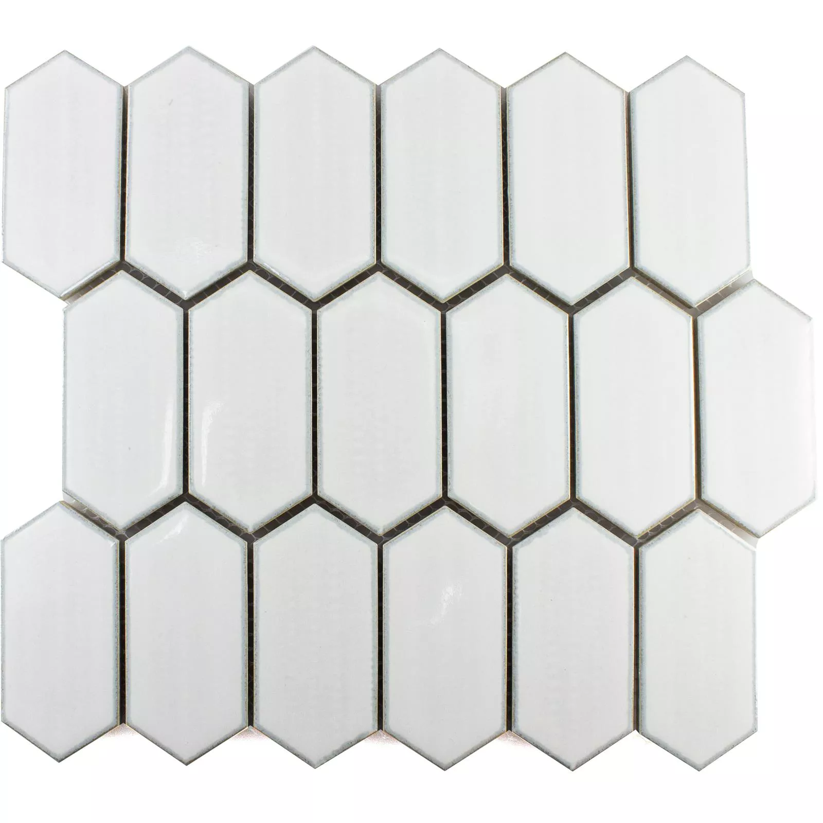 Céramique Mosaïque Carrelage McCook Hexagone Long Blanc
