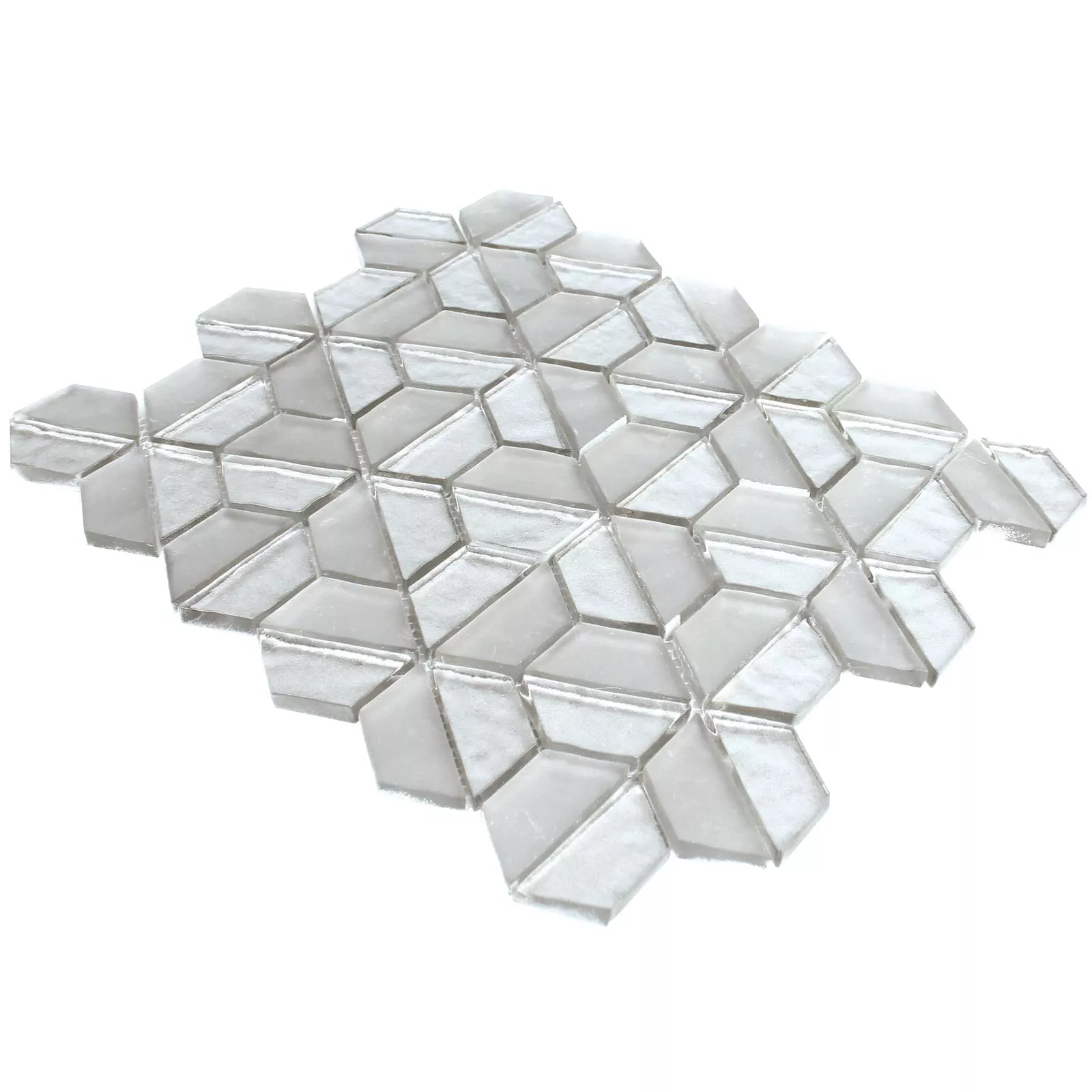 Glasmosaik Fliesen Alaaddin Hexagon Silber