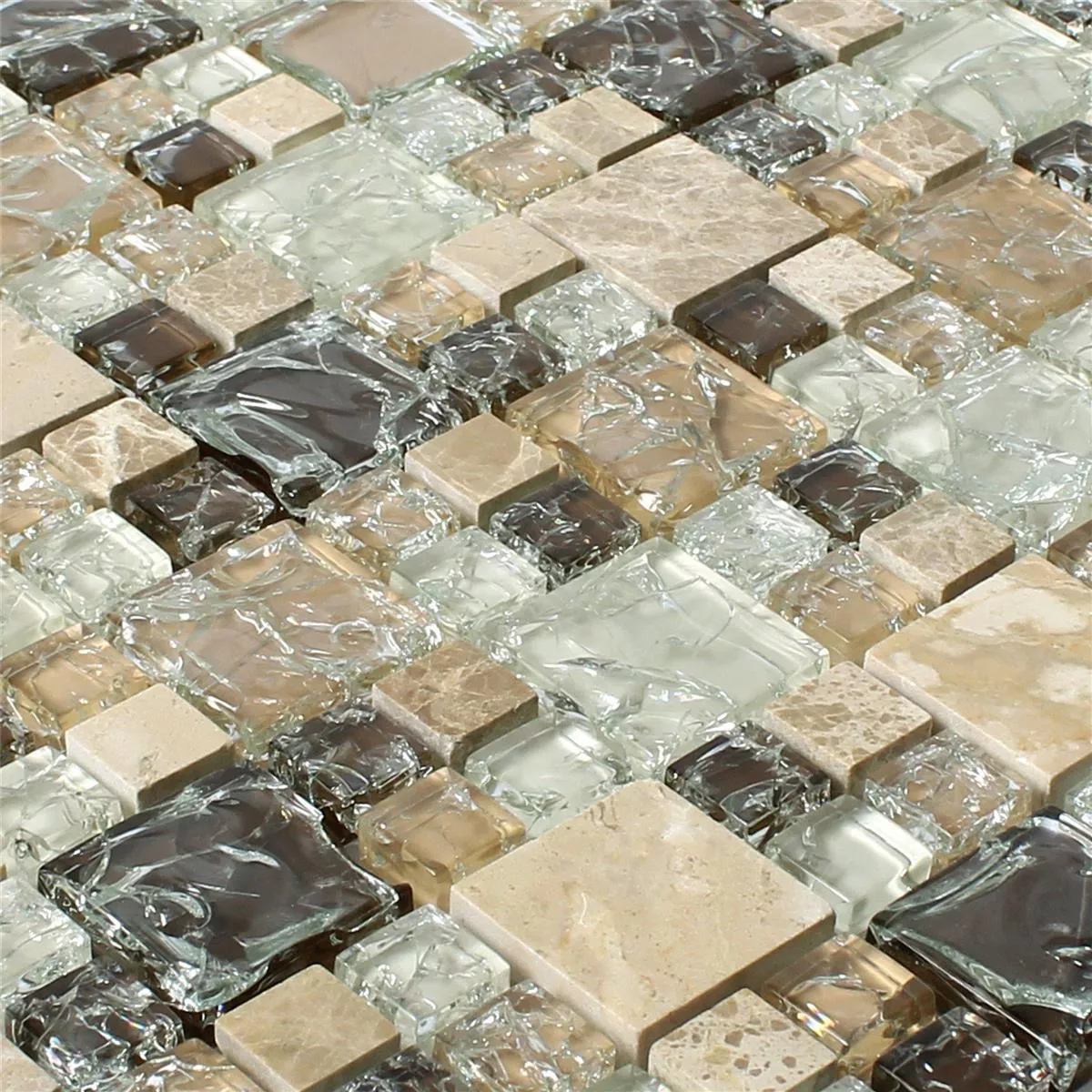 Muster von Mosaikfliesen Glas Naturstein Malawi Emperador ix