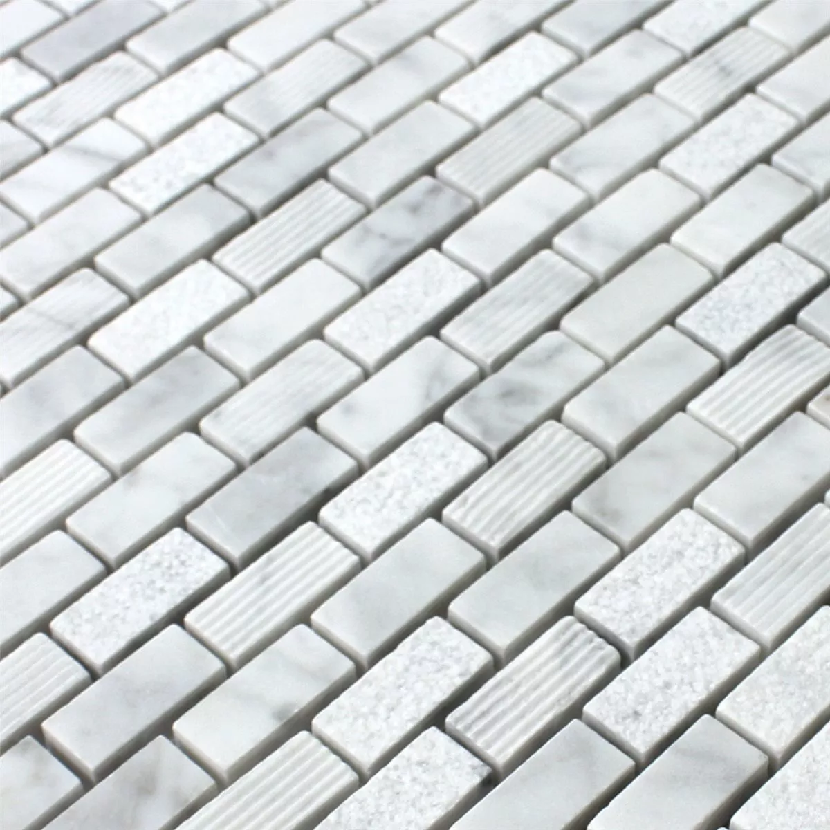 Campione Mosaico Pietra Naturale Carrara Bianco