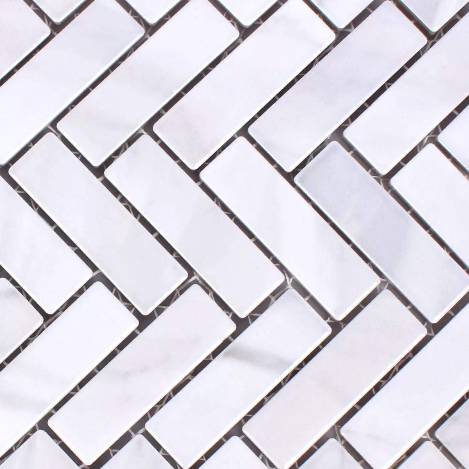 Campione Mosaico Ceramica Rossoilia Ottica Di Pietra Bianco