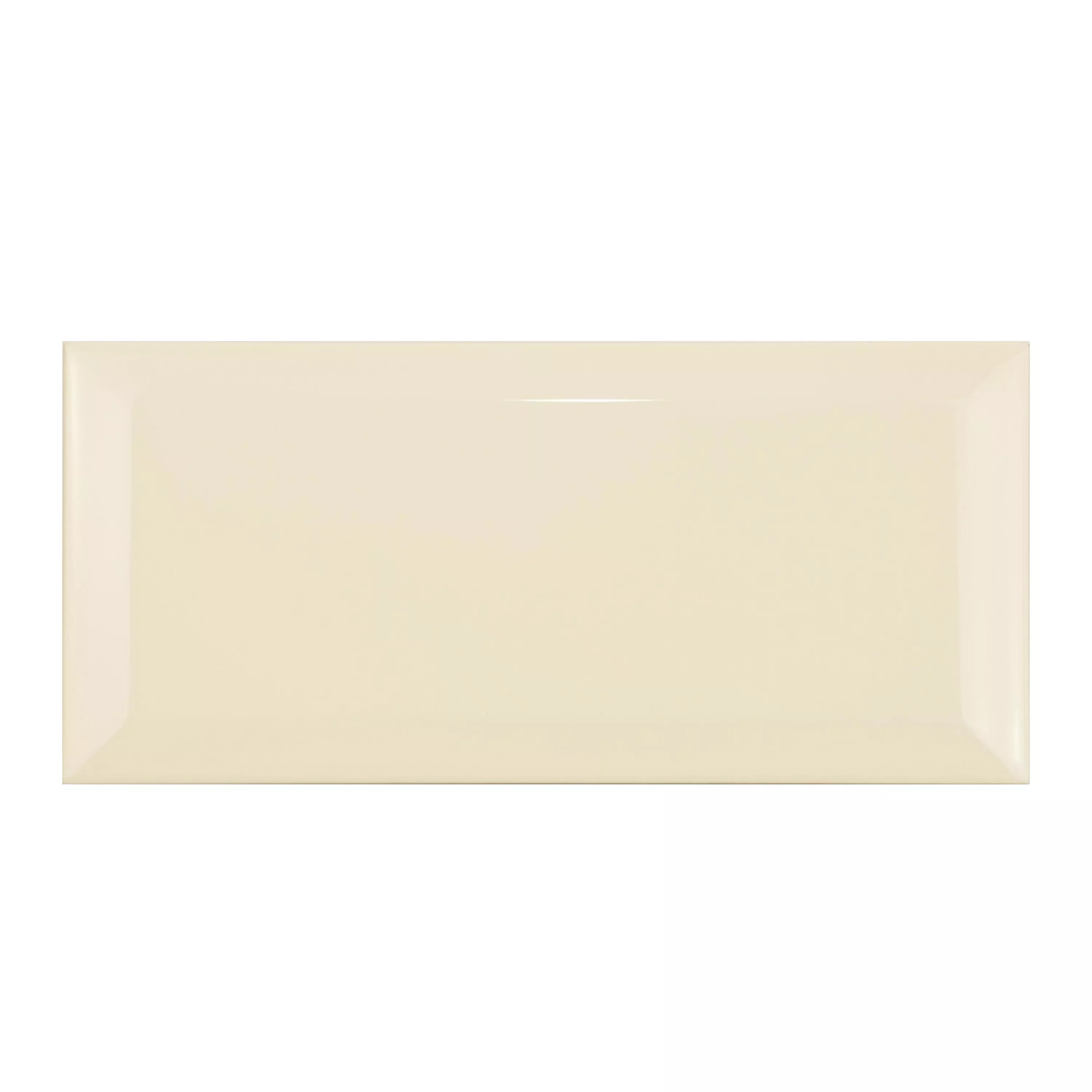 Metro Wandfliesen Brasilia Facette 7,5x15x0,7cm Crema