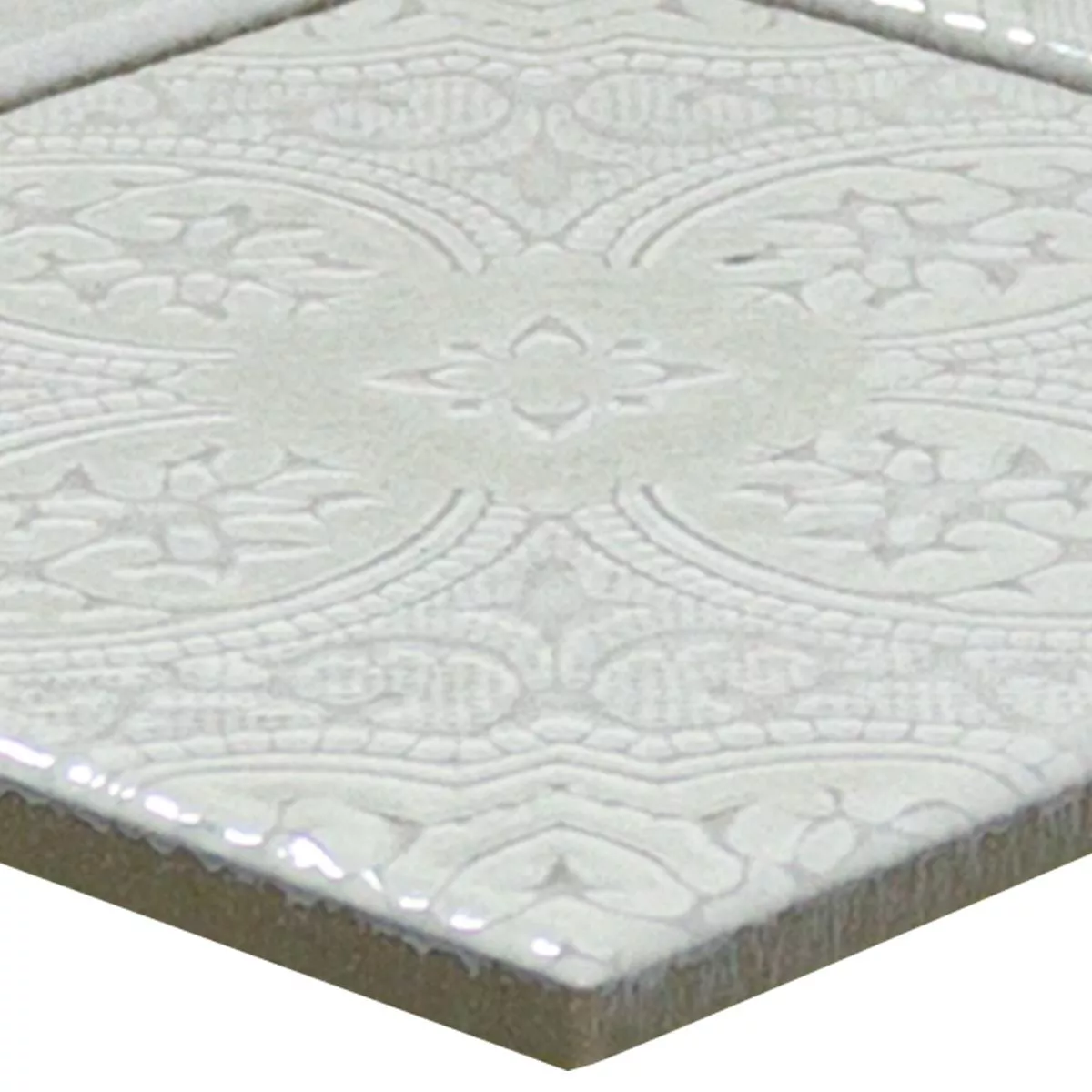 Campione Ceramica Mosaico Rivabella Relief Grigio