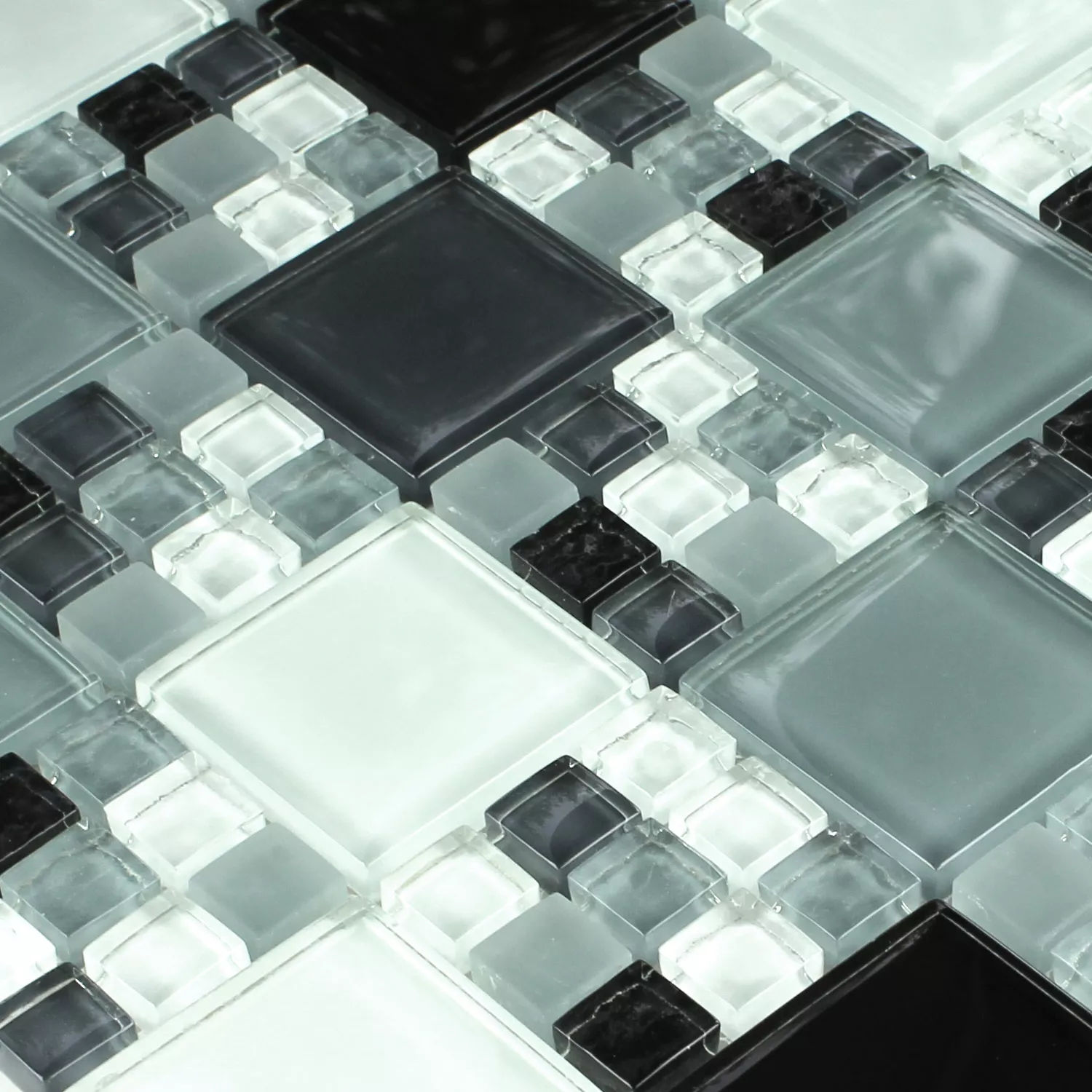 Mosaikfliesen Glas Grau Mix