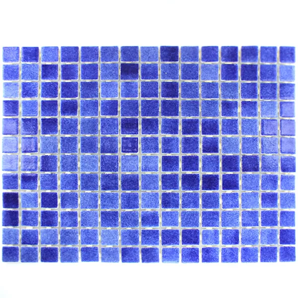 Glas Schwimmbad Pool Mosaik 25x25x4mm Dunkelblau Mix